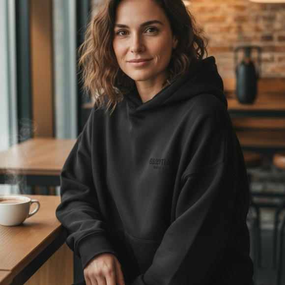 Essentials Tops - Essentials Women's Charcoal Hoodie